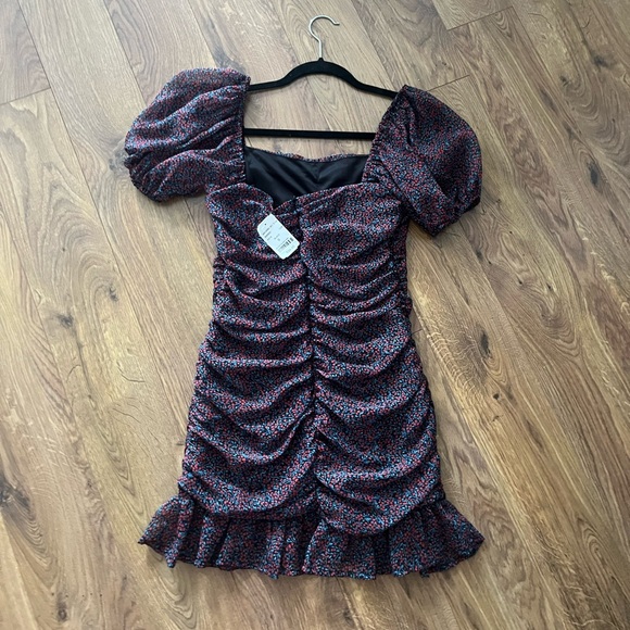 NEW Étophe studios brand floral ruched floral cherry print mini dress - Picture 6 of 7